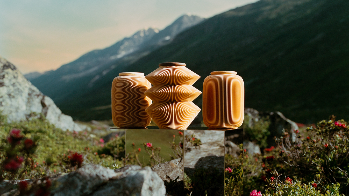 Urne Mini Nami aus Holzfasern