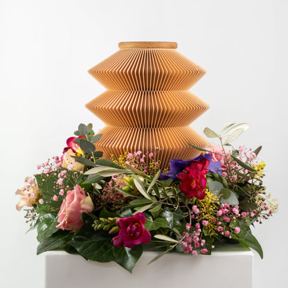 Minka urn made of wood fibers