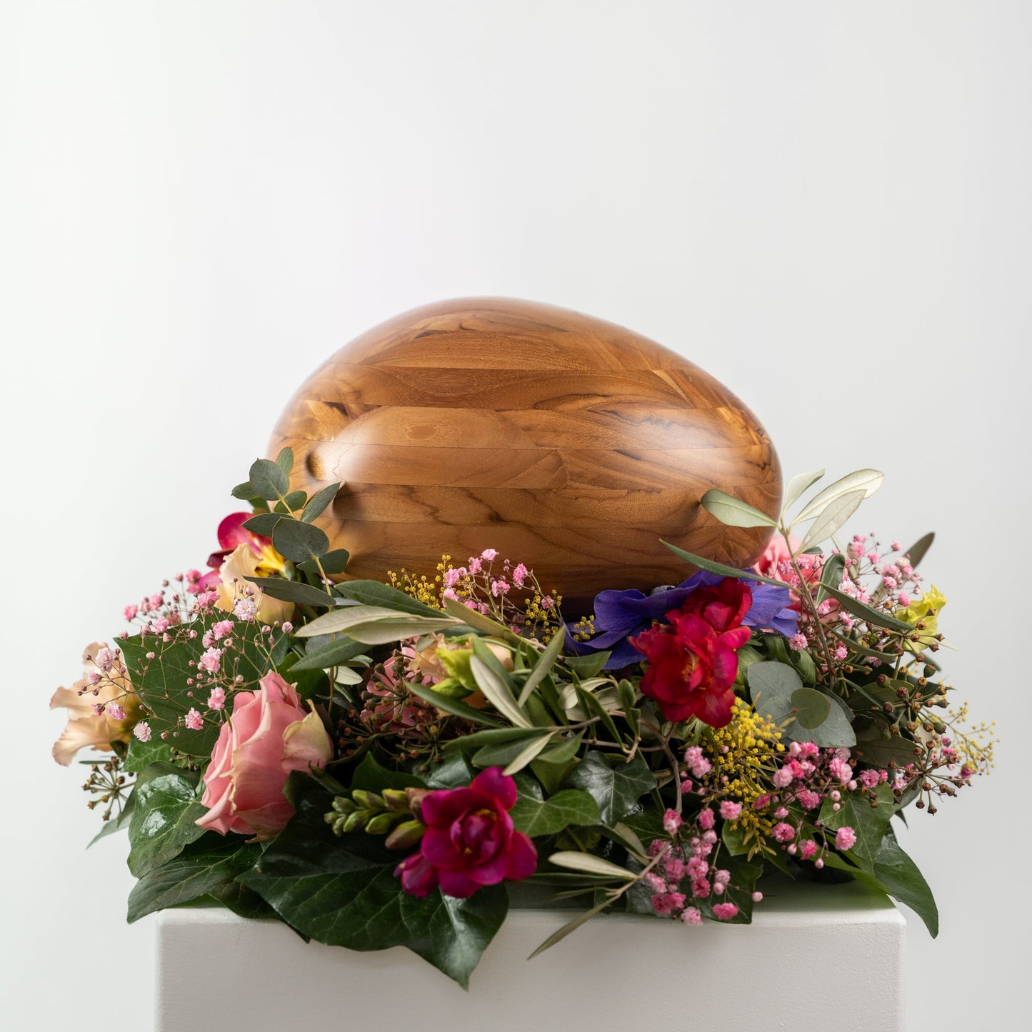 Holzurne River Stones Teakholz - Groß