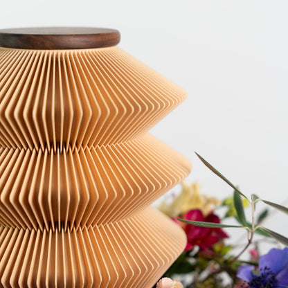 Minka urn made of wood fibers