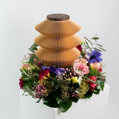 Minka urn made of wood fibers