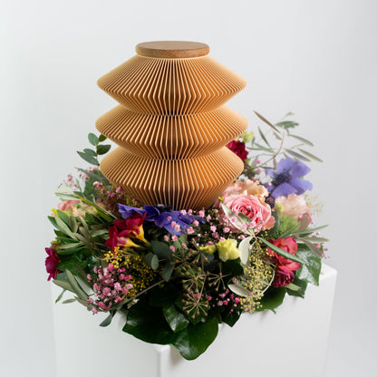 Minka urn made of wood fibers