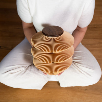 Minka urn made of wood fibers